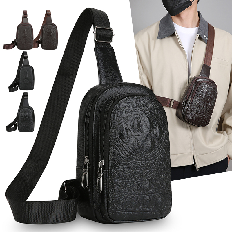 Leatherwork Essentials - 다용도 PU 가죽 체스트 백 -