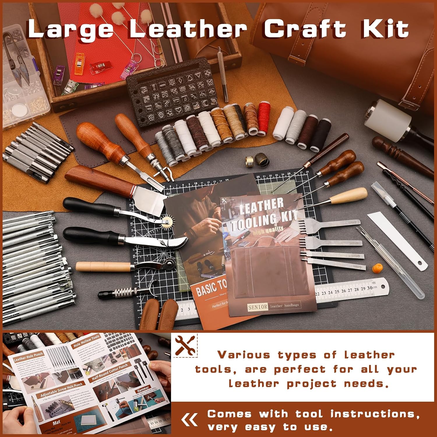 가죽 공예 도구 세트, 가죽 가공 키트, 맞춤형 핸드백 - Leather Work 리뷰 및 가격