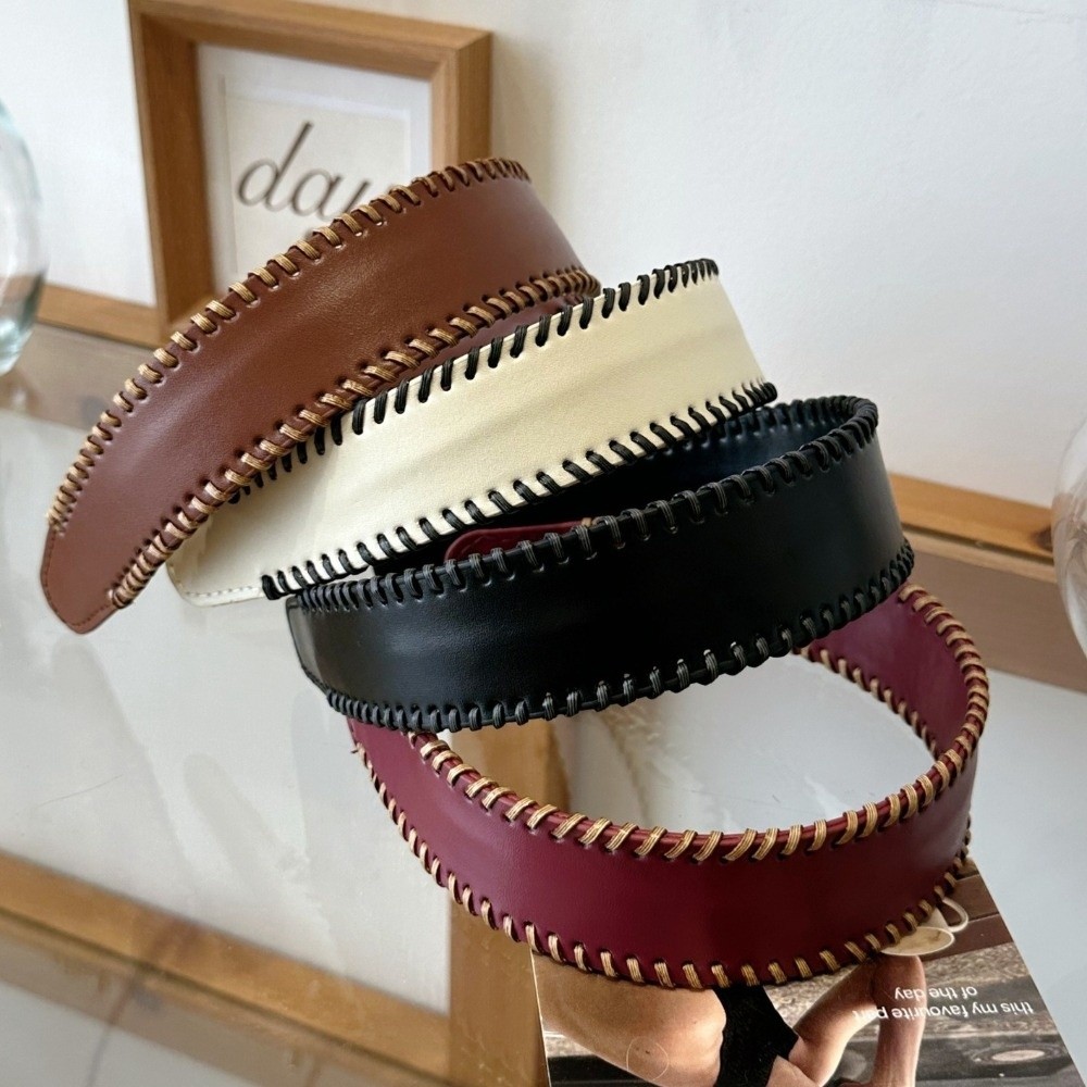 심플한 단색 가죽 헤어밴드 한국 스타일 여성용 헤어 후 - Leatherwork Pony 리뷰 및 가격